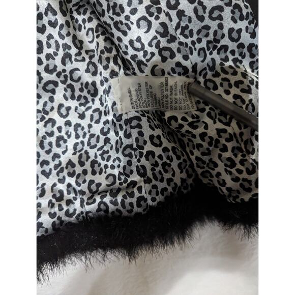 Peter NYGard Black Faux Fur Vest Studded Collar & Animal Print Lining Size M - Picture 9 of 11